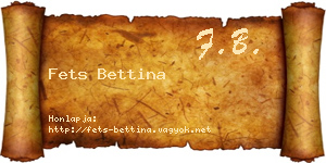 Fets Bettina névjegykártya